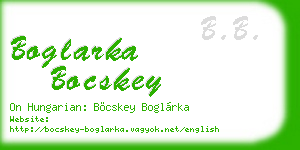 boglarka bocskey business card