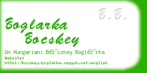 boglarka bocskey business card